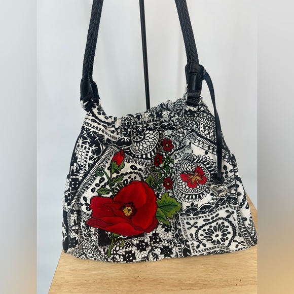 Brighton Embroidered Poppy Handbag - Picture 1 of 8